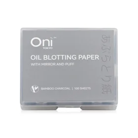 Oni Oil Blotting Paper With Mirror 100 Sheets #Bamboo Charcoal