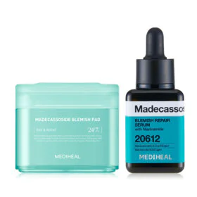 Mediheal Set 2 Item Mediheal Madecassoside Blemish Pad 170ml [100 Pads] + Mediheal Madecassoside Blemish Repair Serum 40ml