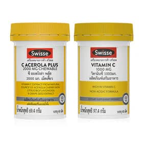 SWISSE Set 2 Items  Vitamin C 1000Mg 60 Tablets + C Acerola Plus 2000MG Chewable 60 Tables